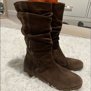Prada pull on suede boots